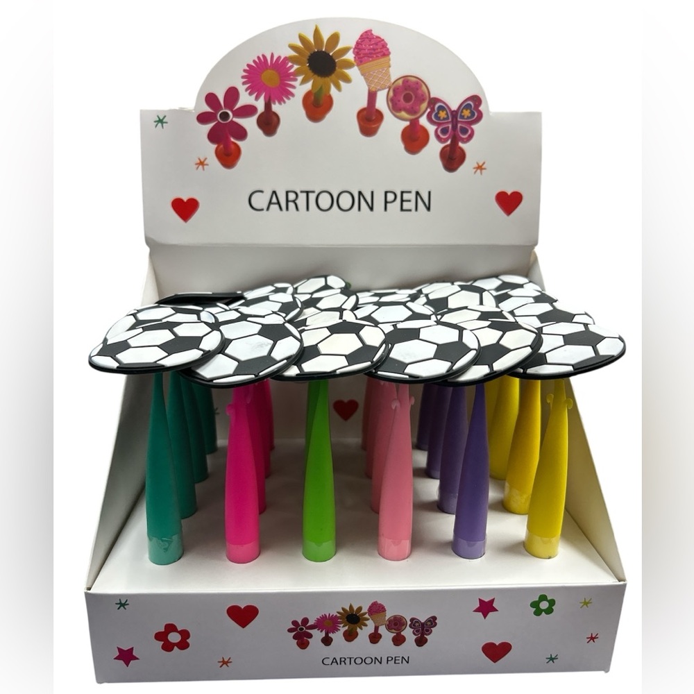 Dozen Colorful Cartoon Soccer Ball Pens